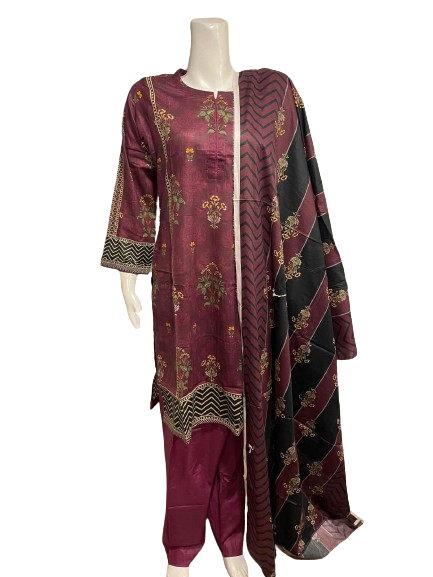 32 Sana Embroidered Lawn with Chiffon Dupatta