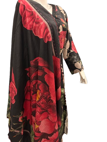 7 Embroidered Dhanak Suit with Heavy Dupatta (Dec)