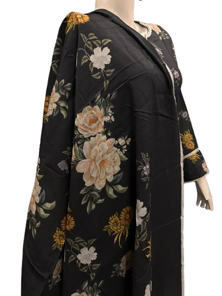 8 Embroidered Dhanak Suit with Heavy Dupatta (Dec)