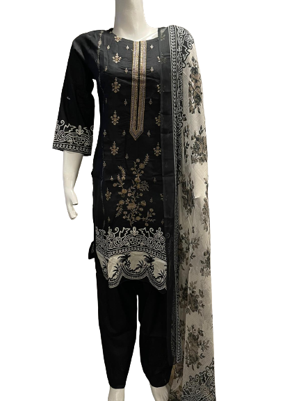 48 Sana Embroidered Lawn with Chiffon Dupatta 1