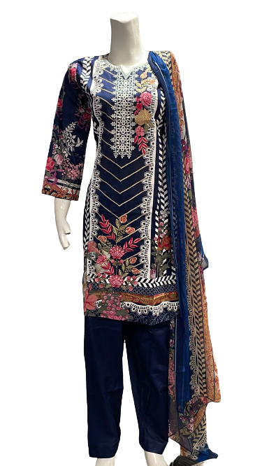 Sarah Embroidered Lawn with Chiffon Dupatta 9