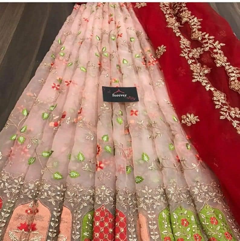 Half saree lehenga choli with dupatta 6 colours - Unstitched