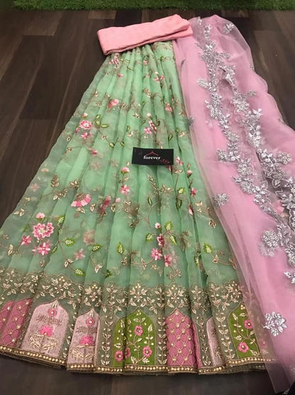 Half saree lehenga choli with dupatta 6 colours - Unstitched