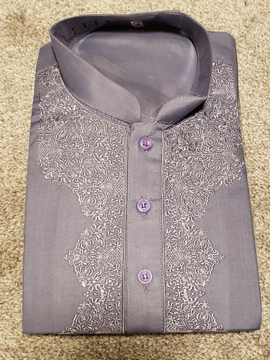 Purple Cotton Boys Kurta Shalwar Size 26 & 28 - Solid Boutique Canada