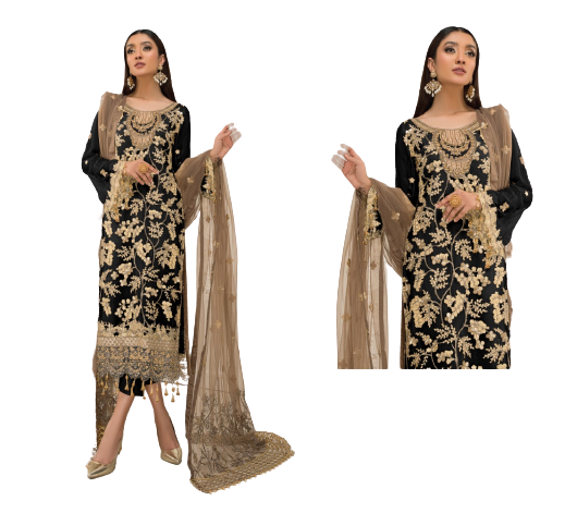 4 Zahra Black Georgette Salwar Unstitched