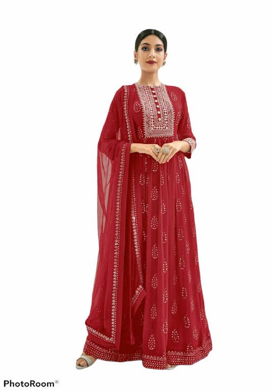 JF 7 Prime Rose Long Gown Jorjet   - Dark Red