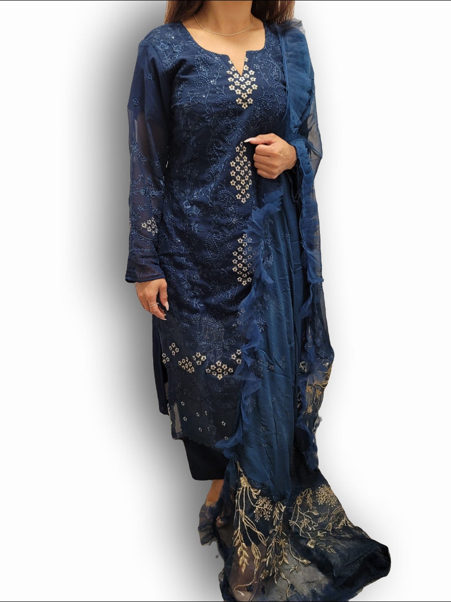 35 Blue Georgette Dress