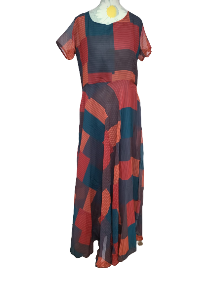 Georgette Digital Printed Long Dress - Pattern