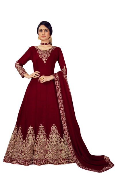 56 2 Georgette Anarkali With Cording Work 3