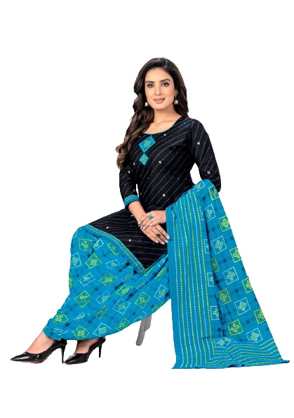 Cotton Batik Print Patiyala Style Salwar Suits 5