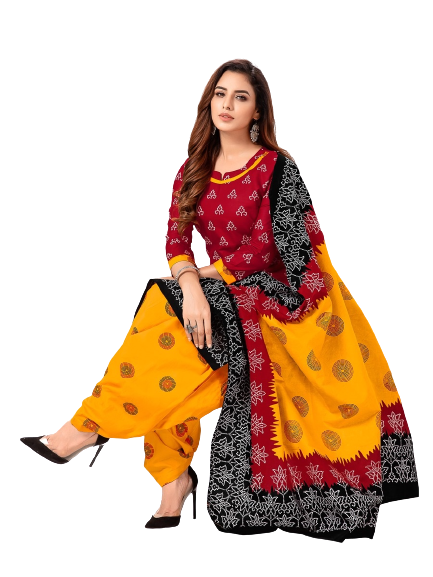 Cotton Batik Print Patiyala Style Salwar Suits 3